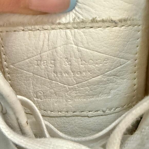 Rag & Bone White Tan Rope Kent Leather Espadrille Platform Sneakers sz 37.5 / 7 - Picture 5 of 12